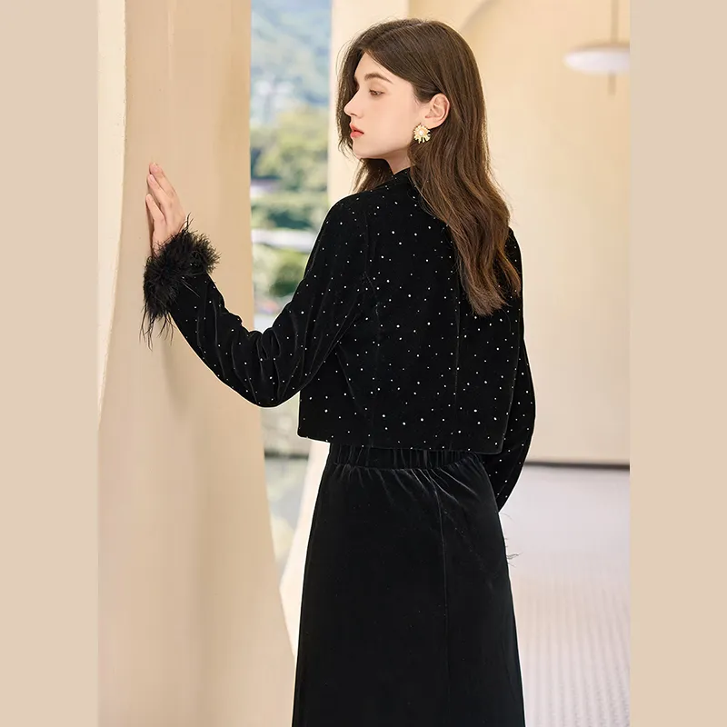 TOUCH Cropped Coats Women's Black-2