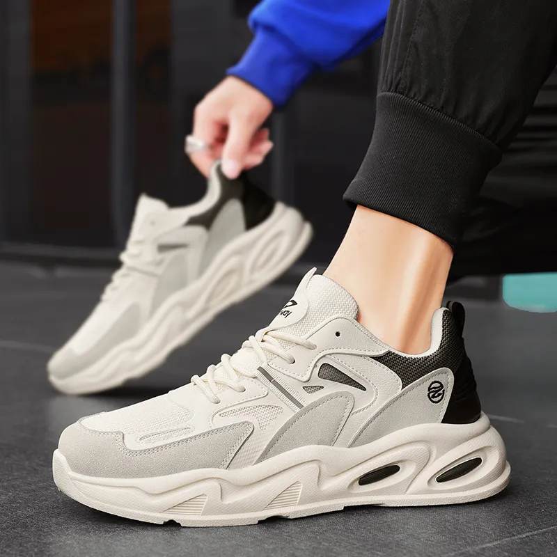 DEERWAY Cushioning Breathable Coverage Support Balance Lightweight Height Increasing Low Top Chunky Sneakers Men's-11
