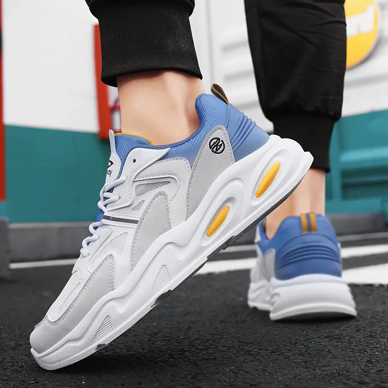 DEERWAY Cushioning Breathable Coverage Support Balance Lightweight Height Increasing Low Top Chunky Sneakers Men's-29