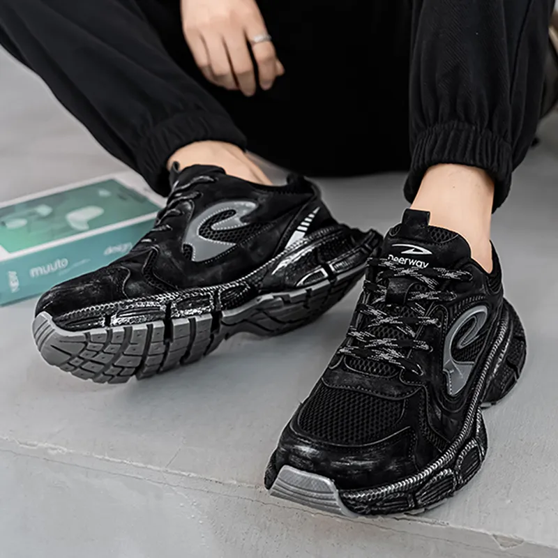 DEERWAY Cushioning Anti-Slip And Wear-Resistant Low-Top Chunky Sneakers Men's-15