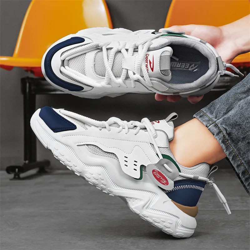 DEERWAY Wear resistant And Lightweight Low Top Chunky Sneakers Men's-16