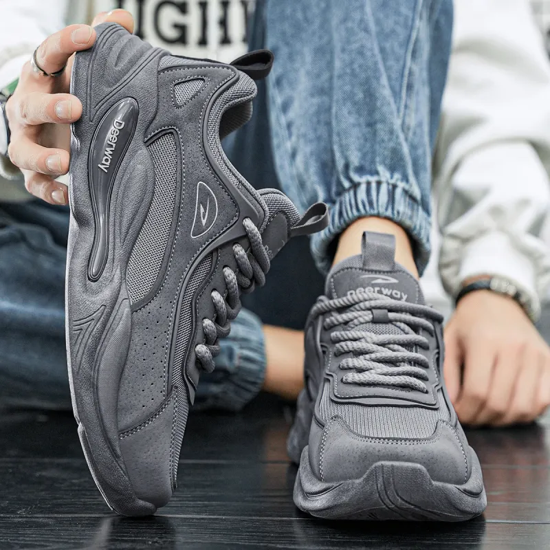 DEERWAY Cushioned Slip Resistant Abrasion Resistant Low Top Chunky Sneakers Men's-36