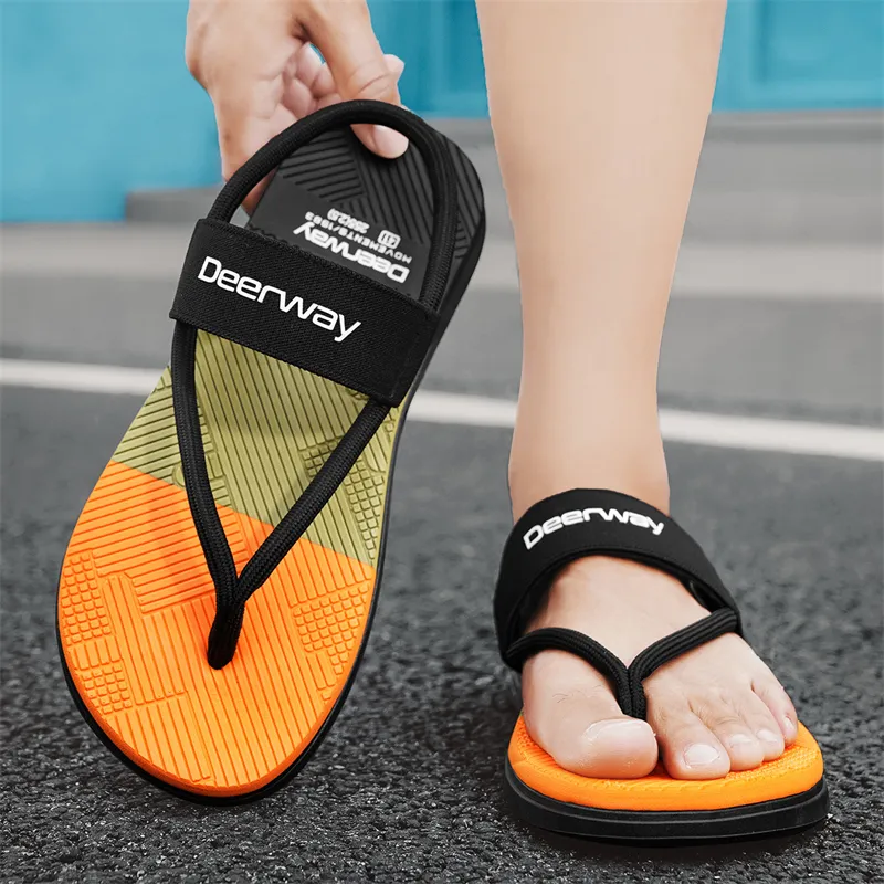 DEERWAY Slip Resistant Quick Dry Flip Flops Men's-4
