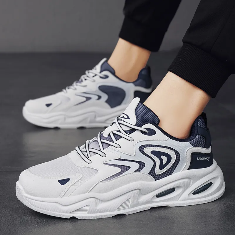 DEERWAY Cushioning Coverage Height Increasing Balance Support Low Top Platform Casual Chunky Sneakers Men's-12