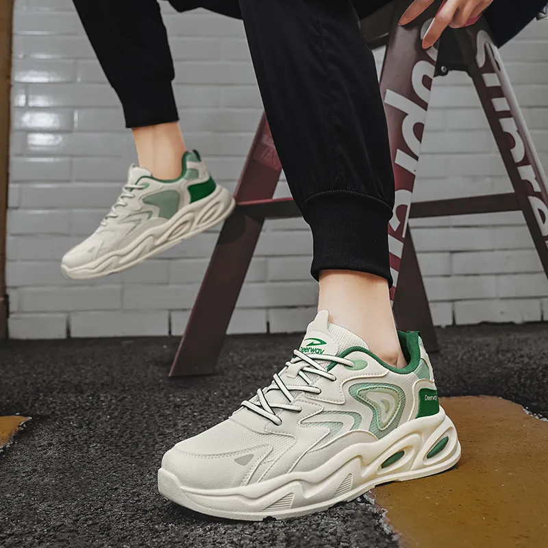 DEERWAY Cushioning Coverage Height Increasing Balance Support Low Top Platform Casual Chunky Sneakers Men's-6