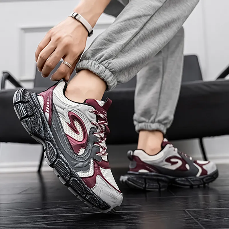 DEERWAY Cushioning Anti-Slip And Wear-Resistant Low-Top Chunky Sneakers Men's-9