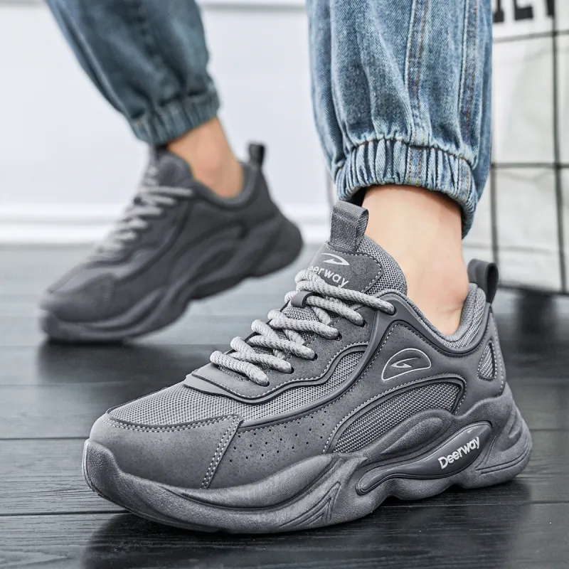 DEERWAY Cushioned Slip Resistant Abrasion Resistant Low Top Chunky Sneakers Men's-33