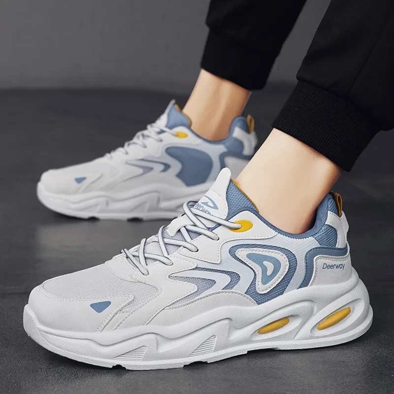 DEERWAY Cushioning Coverage Height Increasing Balance Support Low Top Platform Casual Chunky Sneakers Men's-19