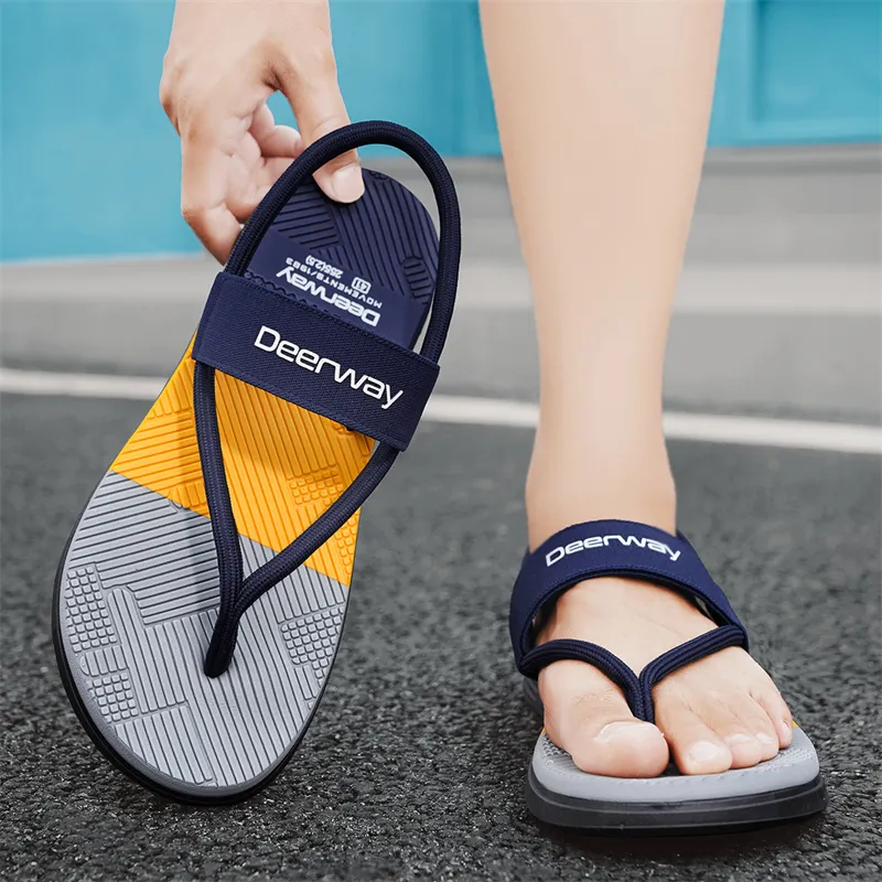 DEERWAY Slip Resistant Quick Dry Flip Flops Men's-14