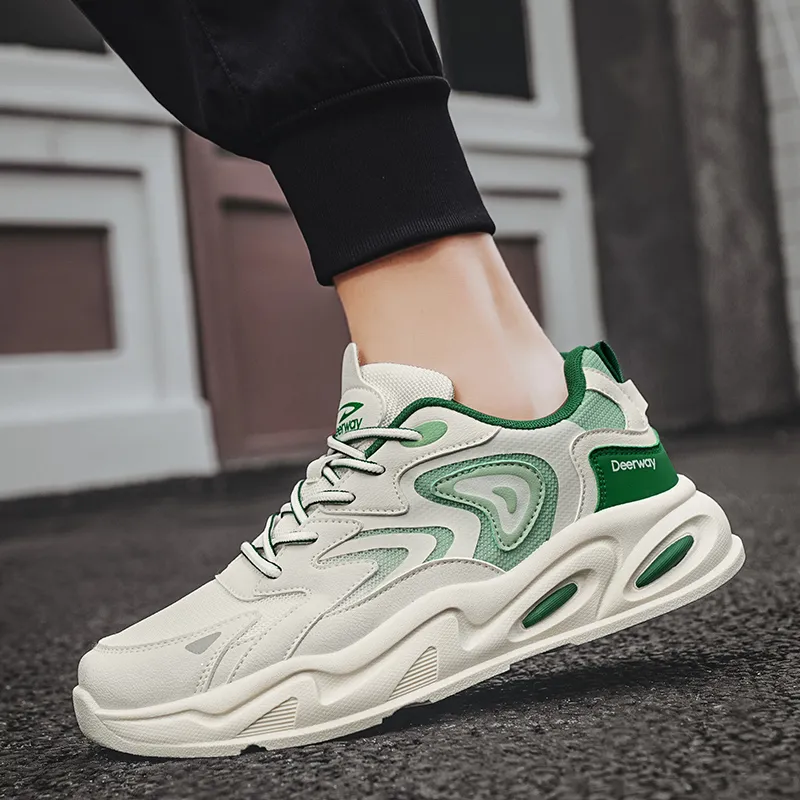 DEERWAY Cushioning Coverage Height Increasing Balance Support Low Top Platform Casual Chunky Sneakers Men's-5