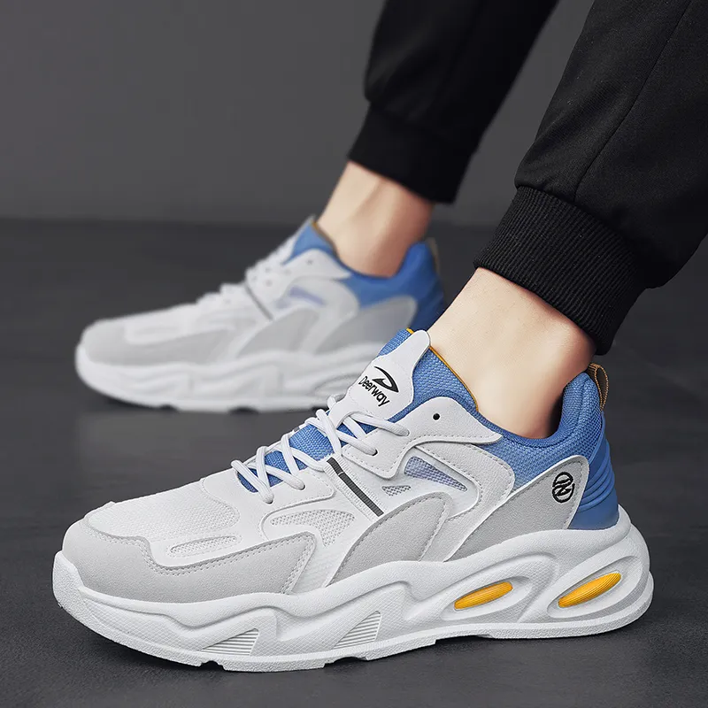 DEERWAY Cushioning Breathable Coverage Support Balance Lightweight Height Increasing Low Top Chunky Sneakers Men's-30