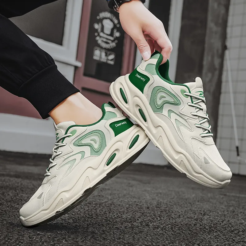 DEERWAY Cushioning Coverage Height Increasing Balance Support Low Top Platform Casual Chunky Sneakers Men's-4