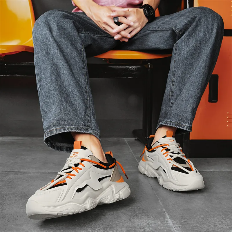 DEERWAY Wear resistant And Lightweight Low Top Chunky Sneakers Men's-26