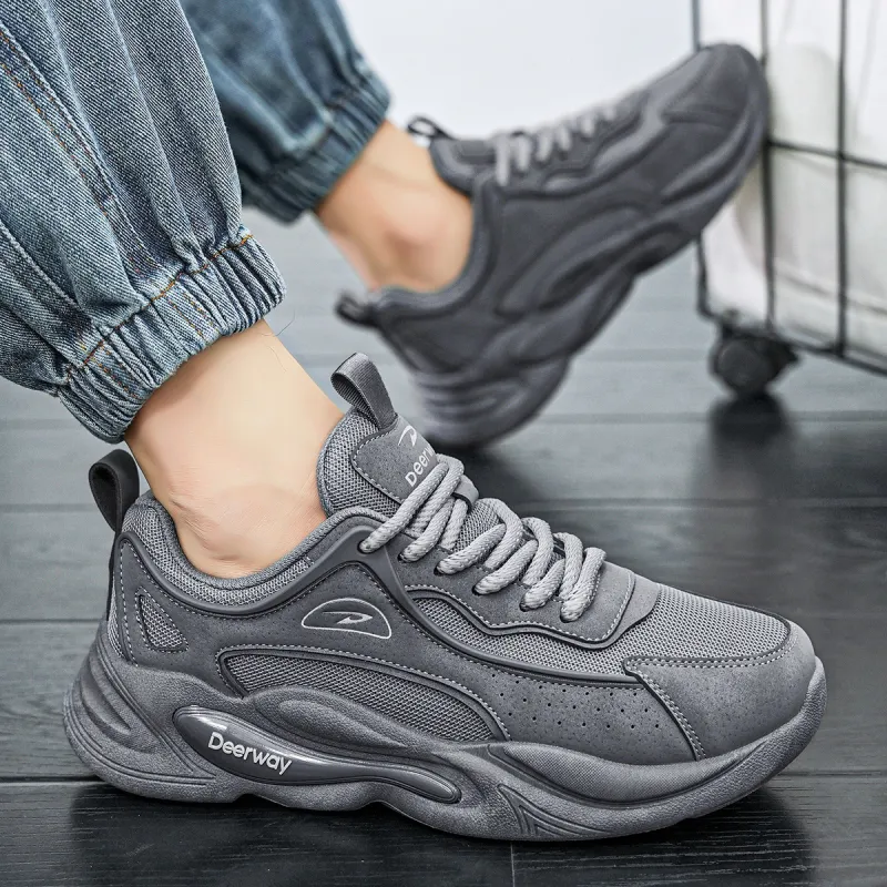 DEERWAY Cushioned Slip Resistant Abrasion Resistant Low Top Chunky Sneakers Men's-34