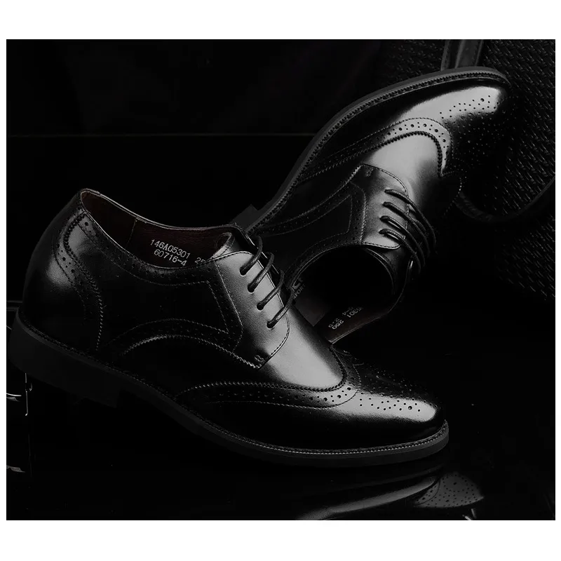SULEGAO Dress Shoes Men Low Top Brown/Black-12