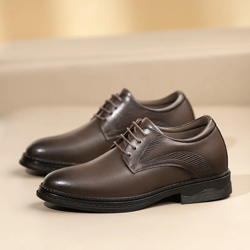 SULEGAO Dress Shoes Men's Brown-3