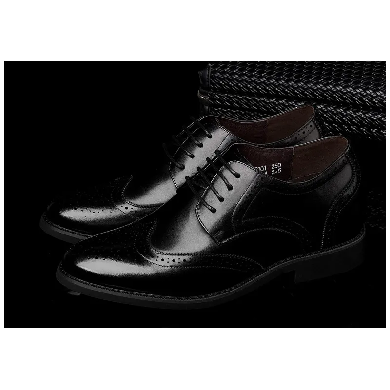 SULEGAO Dress Shoes Men Low Top Brown/Black-11