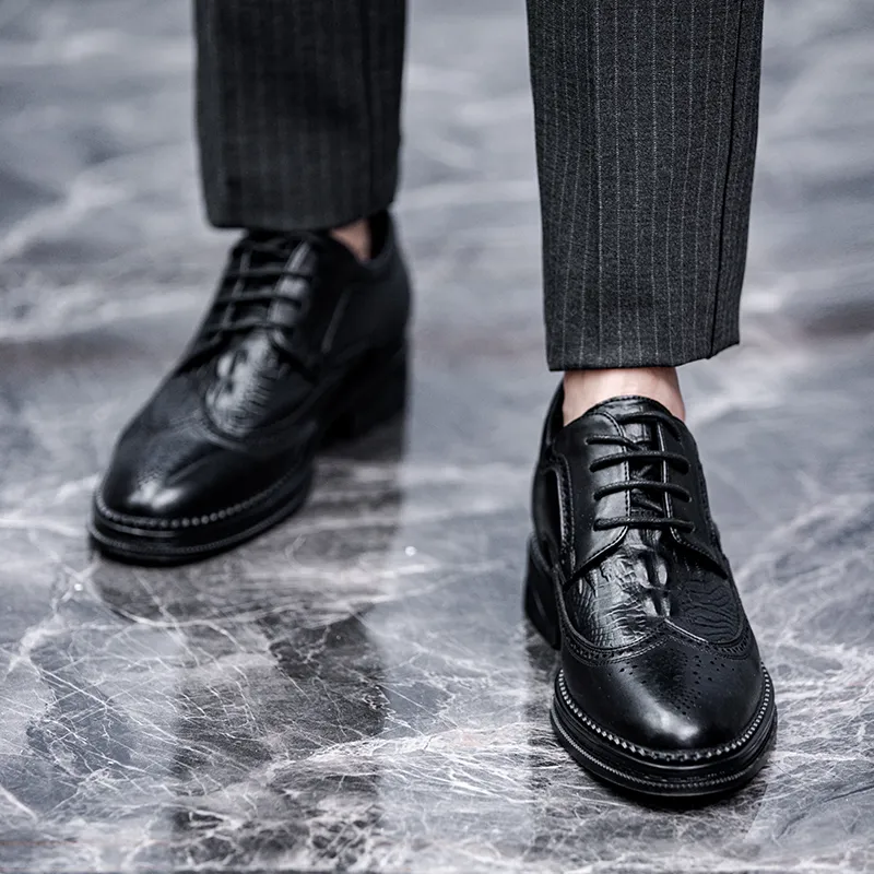 SULEGAO Men's Casual Shoes Men's Black-5