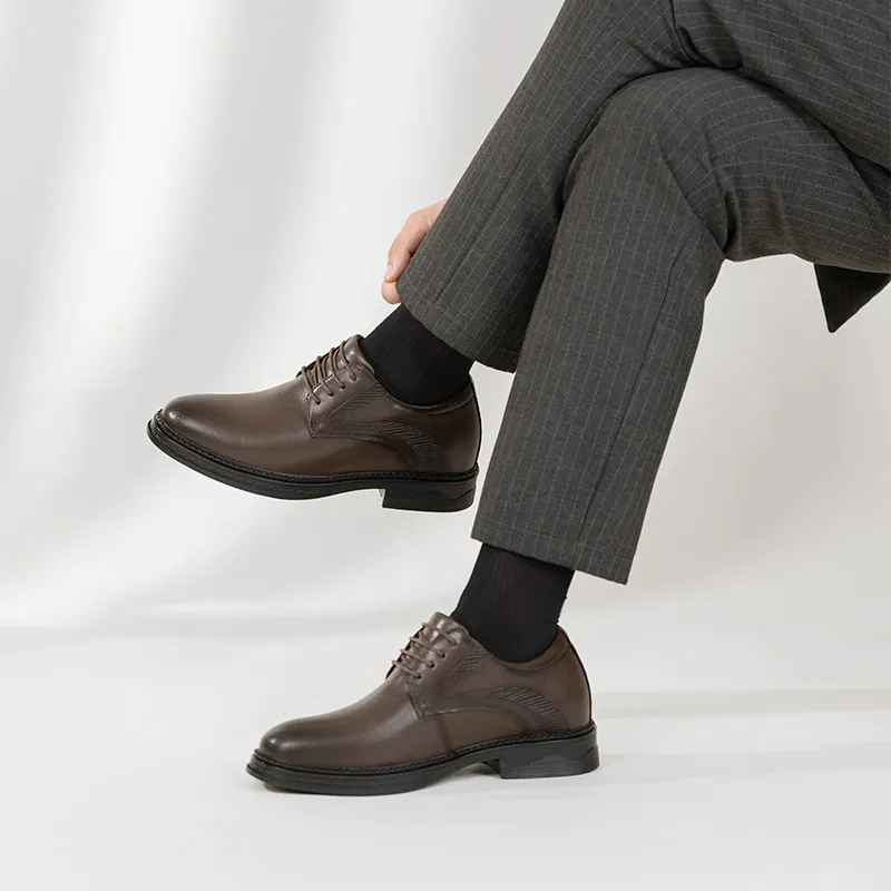 SULEGAO Dress Shoes Men's Brown-1