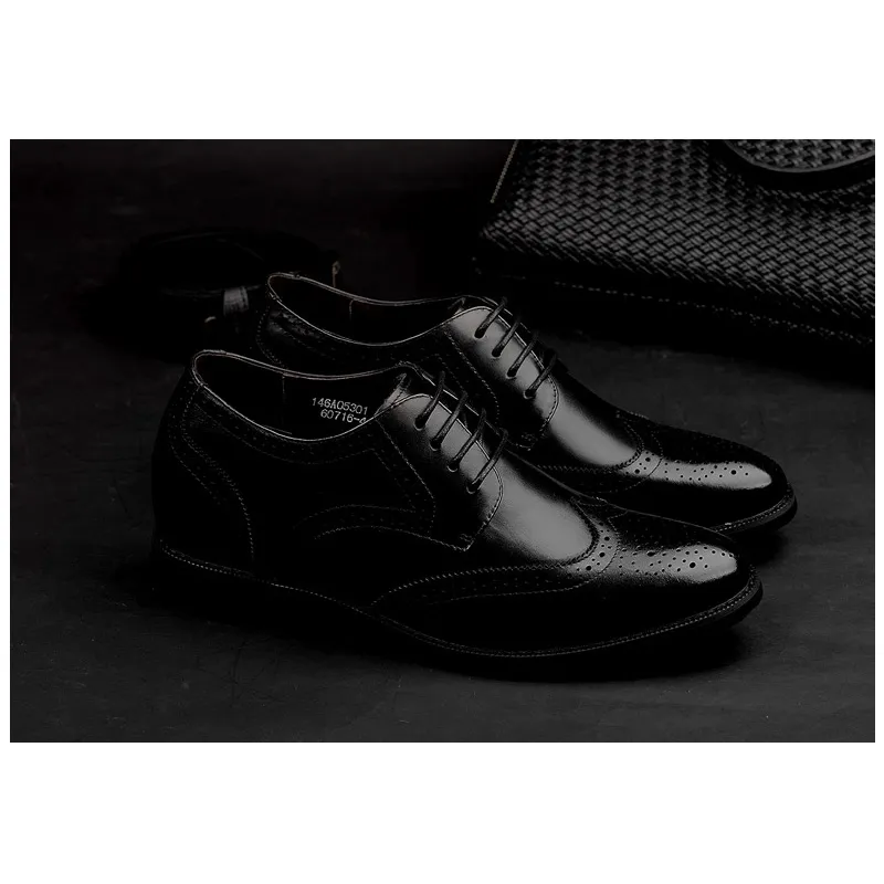 SULEGAO Dress Shoes Men Low Top Brown/Black-14