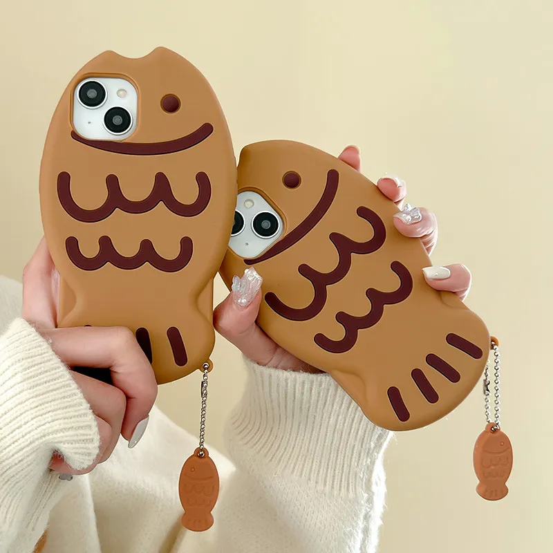 Beams Silicone Material Cute Creative Cartoon Individual Takoyaki Pendant Phone Cases Compatibility IPhone Collection-2