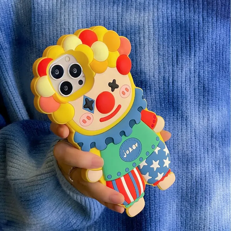 Beams Silicone Material Quirky Cartoon Joker Phone Cases Compatible With IPhone 16 Pro Max-5