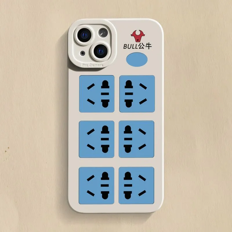 Beams Silicone Material Bulls Power Strip Quirky Phone Cases Compatibility IPhone12/iPhone14 Minimalist Artistic Style-1