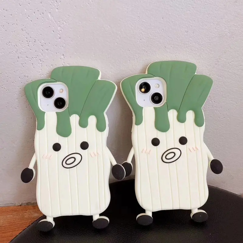 Beams Silicone Material Funny Onion Garlic Emoji Phone Cases Compatible With IPhone 14 Pro Max/Apple 11/12/13-2