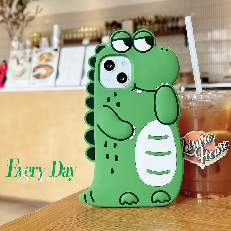 Beams Silicone Material Plush Bear Avocado Phone Cases Compatible With 14 Pro Max/13 Pro-6