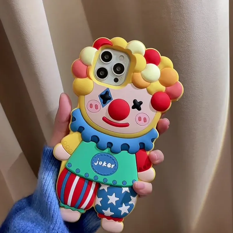 Beams Silicone Material Quirky Cartoon Joker Phone Cases Compatible With IPhone 16 Pro Max-2