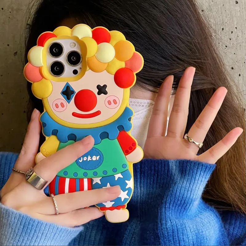 Beams Silicone Material Quirky Cartoon Joker Phone Cases Compatible With IPhone 16 Pro Max-1