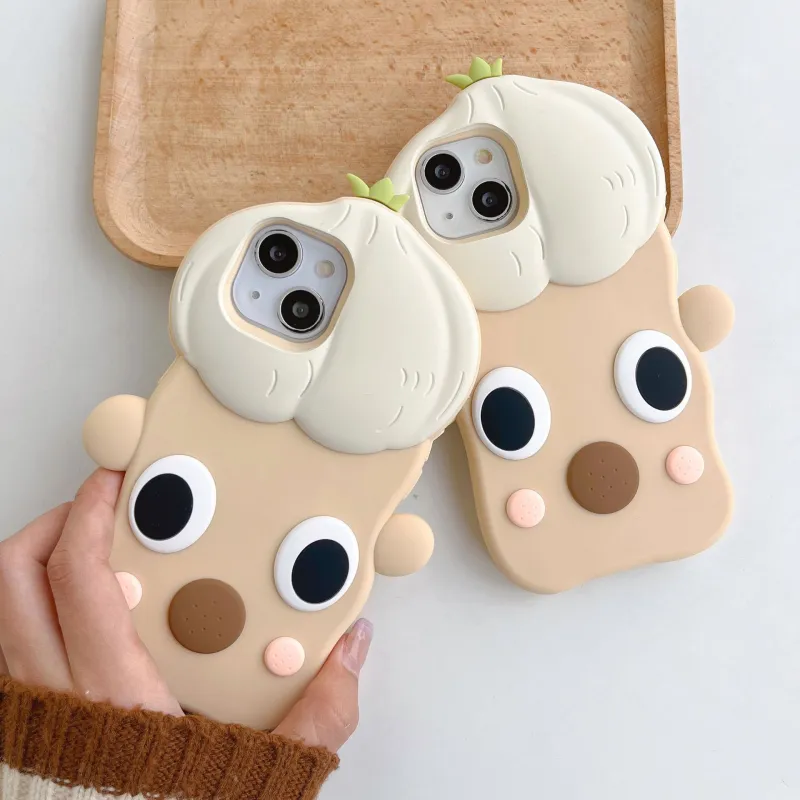 Beams Silicone Material Funny Onion Garlic Emoji Phone Cases Compatible With IPhone 14 Pro Max/Apple 11/12/13-5