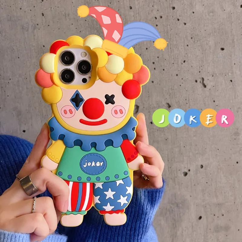 Beams Silicone Material Quirky Cartoon Joker Phone Cases Compatible With IPhone 16 Pro Max-4