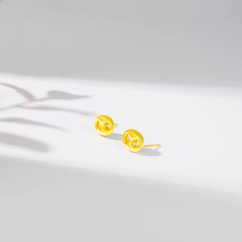 POTTICY 18K Gold Stud Earrings Women's-4