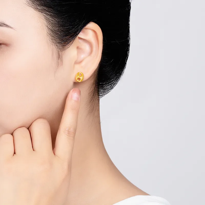 POTTICY 18K Gold Stud Earrings Women's-2