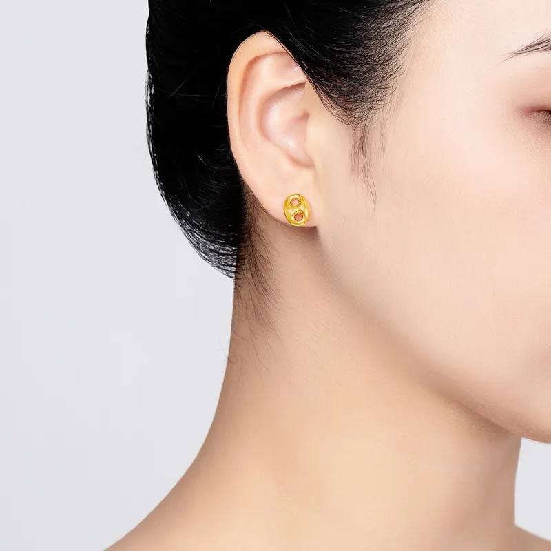 POTTICY 18K Gold Stud Earrings Women's-1