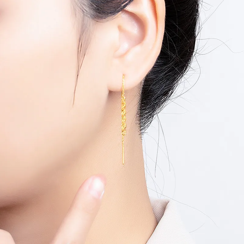 POTTICY 18K Gold Drop Earrings Women's-4