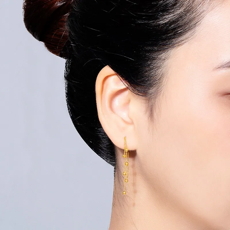 POTTICY 18K Gold Drop Earrings Women's-3