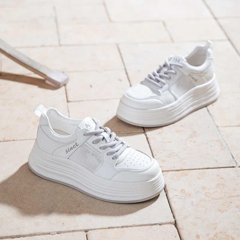 AAA SINCE 1955 Cushioning, Abrasion Resistant, Height Increasing Low Top Casual Shoes Women's Greige-4