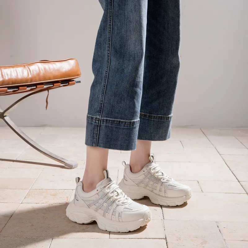 AAA SINCE 1955 Cushioning Abrasion Resistant Lightweight Low Top Casual Shoes Women's Ecru-1