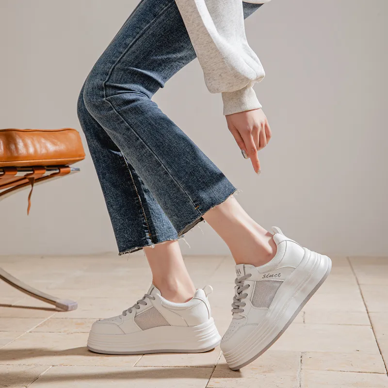 AAA SINCE 1955 Cushioning, Abrasion Resistant, Height Increasing Low Top Casual Shoes Women's Greige-2