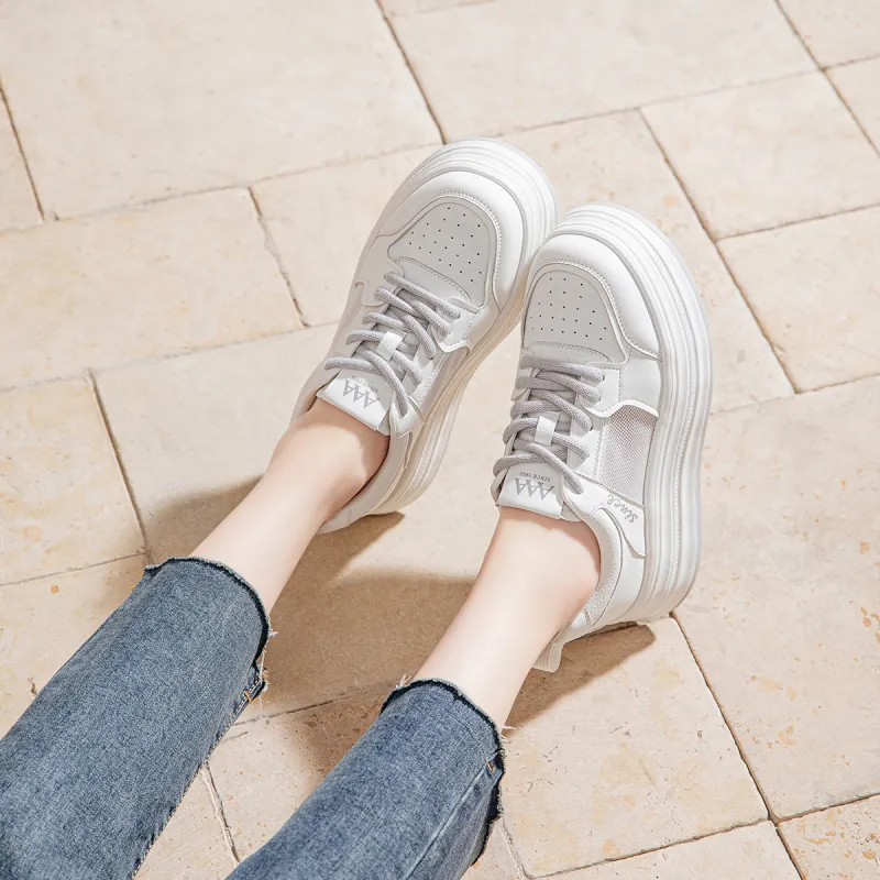 AAA SINCE 1955 Cushioning, Abrasion Resistant, Height Increasing Low Top Casual Shoes Women's Greige-3