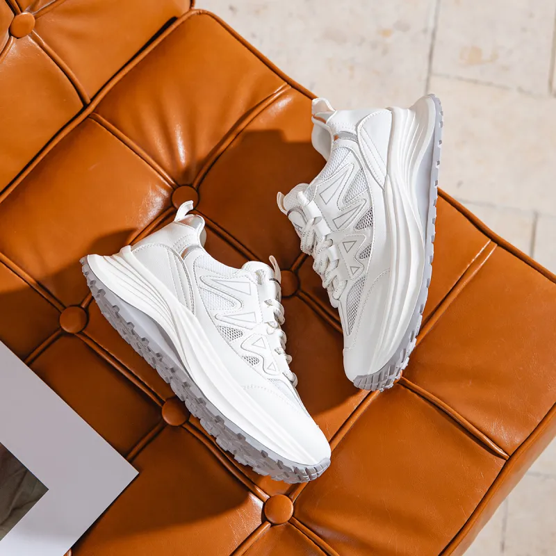 AAA SINCE 1955 Cushioning, Abrasion Resistant, Height Increasing Low Top Casual Shoes Women's Greige-5