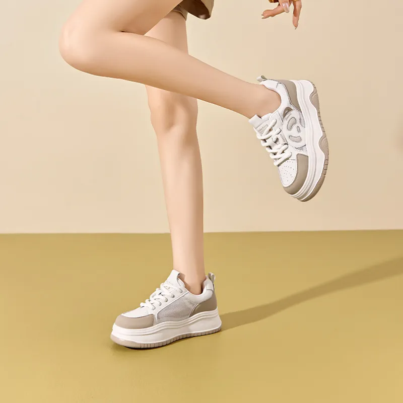 Spider King Skateboard Shoes Women's Beige Apricot-5