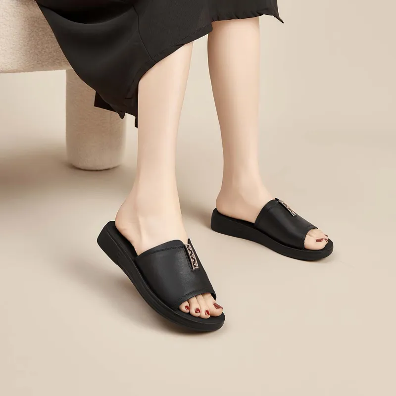 Spider King Slip Resistant Slide Slippers Women's Black-6
