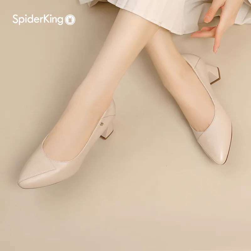 Spider King Chunky Heel High Heels 4cm Women's-5