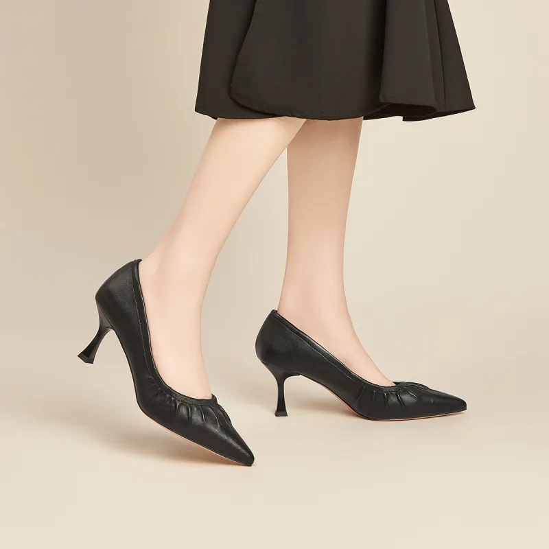 Spider King Slim Heel High Heels 7cm Women's Black-6