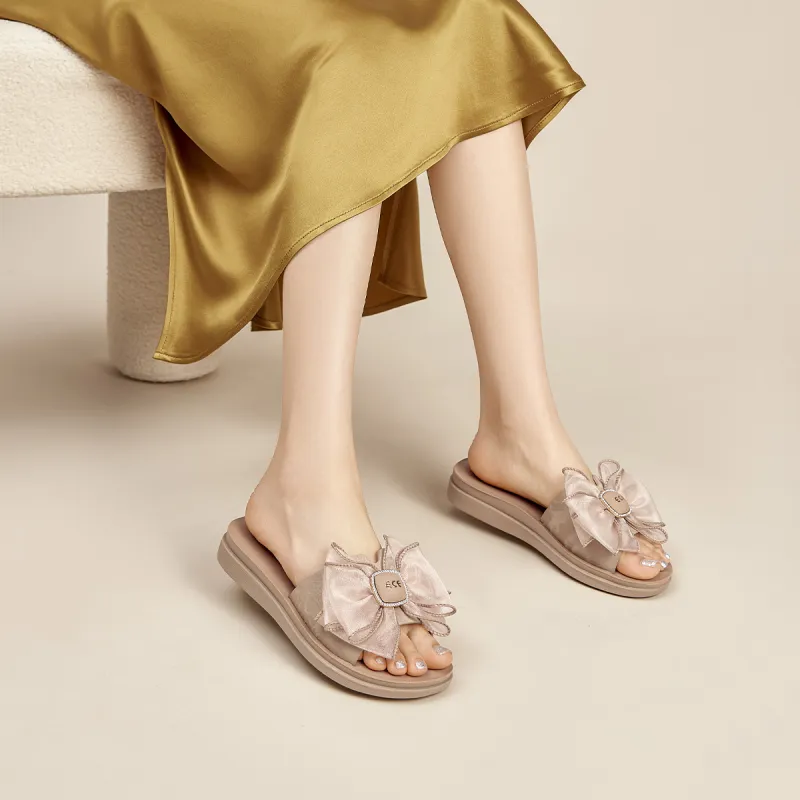 Spider King Slide Slippers 1.7cm Women's Apricot-8