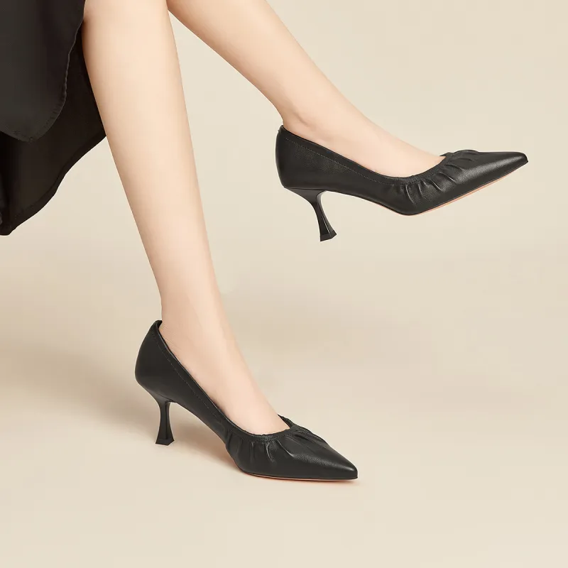 Spider King Slim Heel High Heels 7cm Women's Black-5