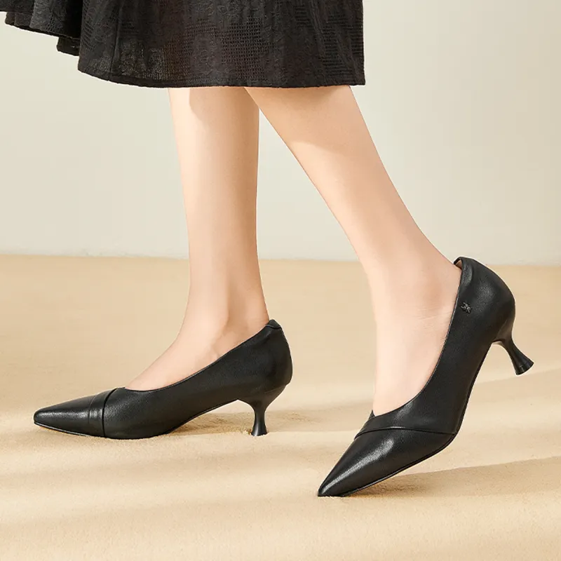 Spider King Slim Heel High Heels 5.5cm Women's Black-6